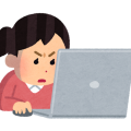 パソコン集中女